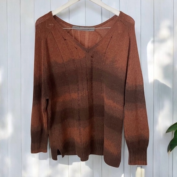 Raquel Allegra Shredded Ombre 100% Cashmere Sweater - Picture 2 of 6